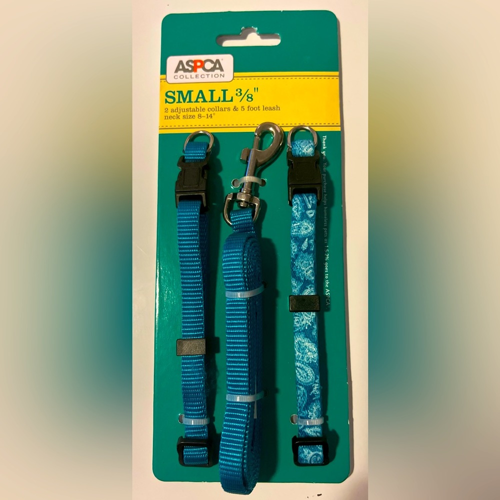 NWT ASPCA Collection Small 3/8” Collars & Leash